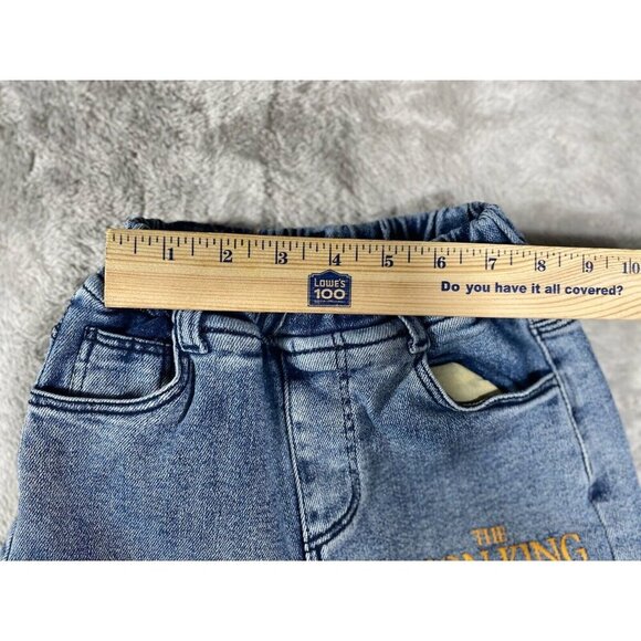 Disney Lion King Simba Denim Jeans Kids Size 120 Elastic Waist Pull-On Pants - Picture 3 of 9